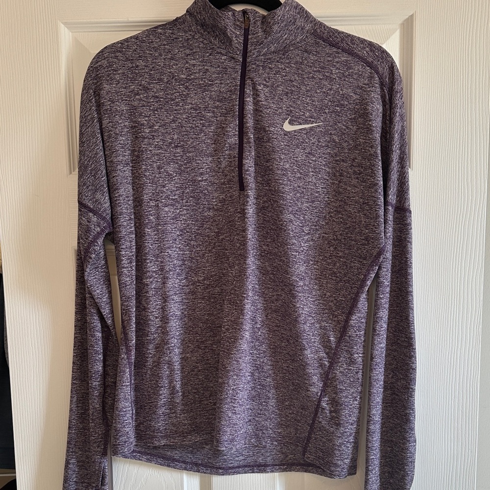 Nike Heathered Purple Quarter-Zip Top
